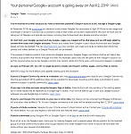 Click image for larger version

Name:	Your personal Google+ account is going away on April 2, 2019.png
Views:	124
Size:	160.4 KB
ID:	117841